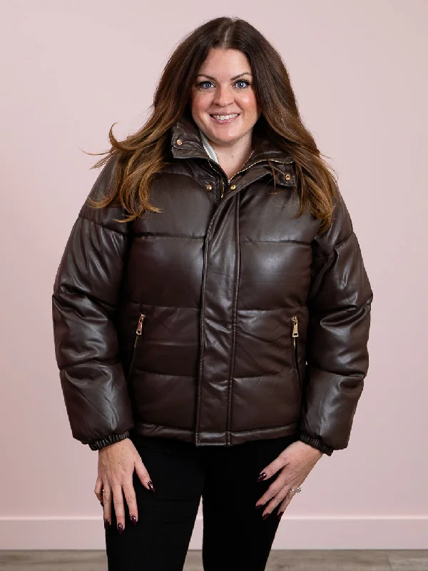  – Shop stylish items today!  *NEW* DEX | Kennedy Faux Leather Puffer | Espresso