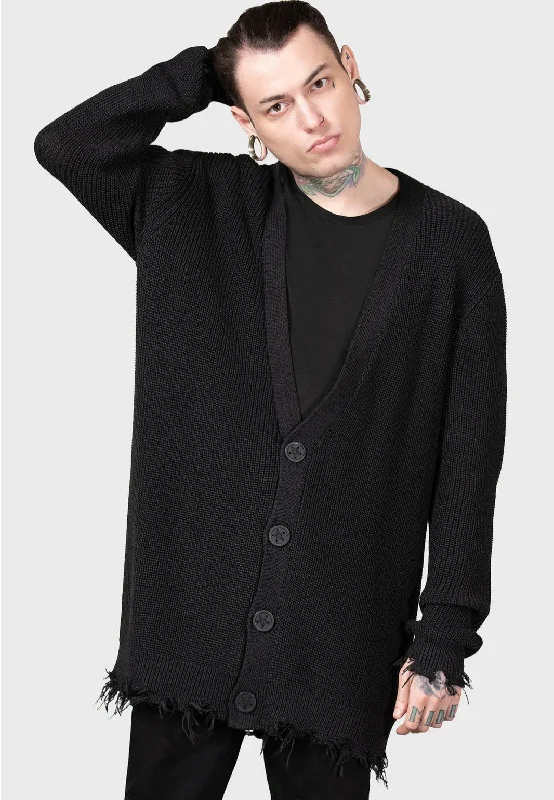 Seasonal sale  Killstar - Antisocial Oversized Black - Cardigan