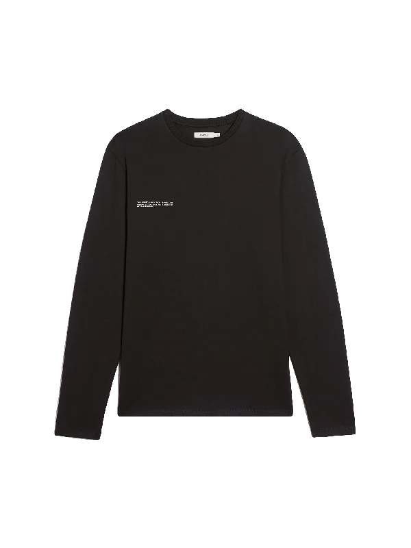 Limited-time offer!  Mens Cotton Long Sleeve T-shirt with C-FIBER™—black