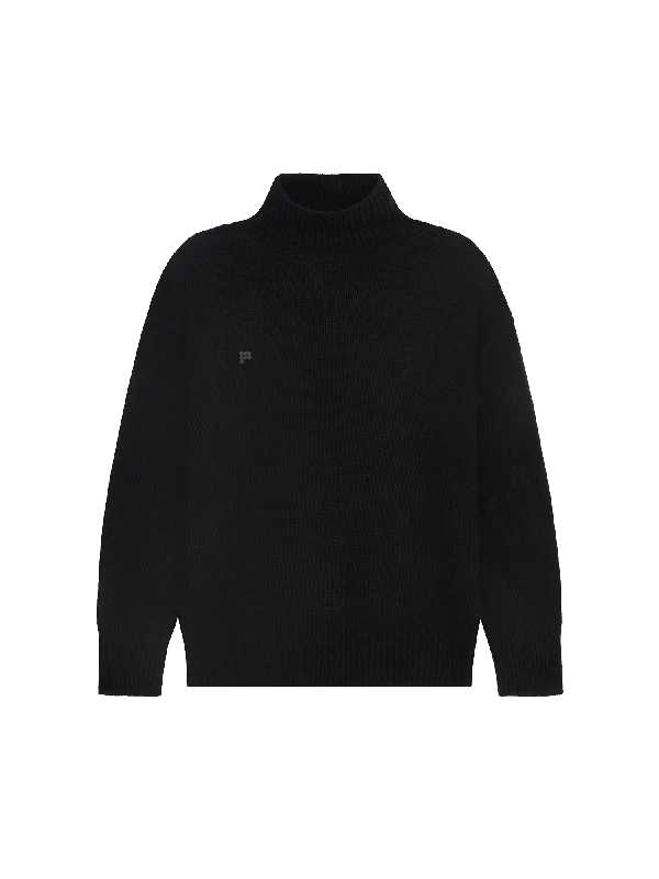 Flash sale: Save big on men's clothing this weekend!  Men's Recycled Cashmere Turtleneck Sweater—black