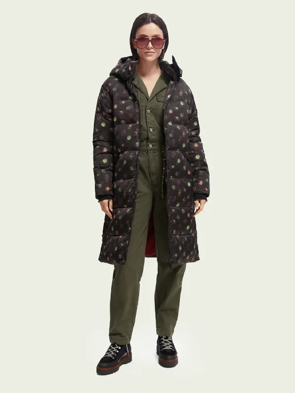 Huge savings on popular clothing styles –  Printed Puffer Coat