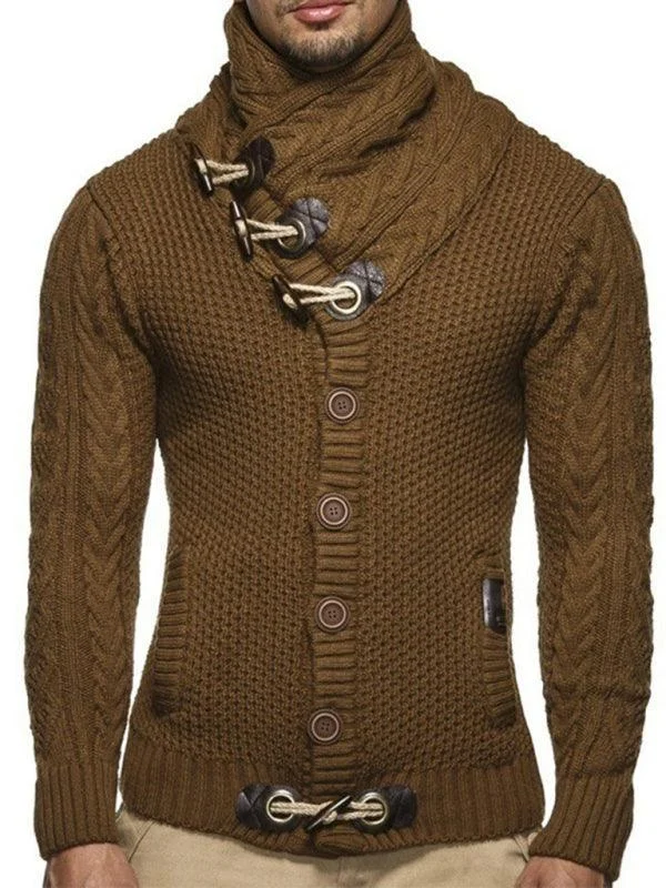 Shop the best in men’s fashion for less – limited-time sale!  Turtleneck Button Men Cardigan Sweater