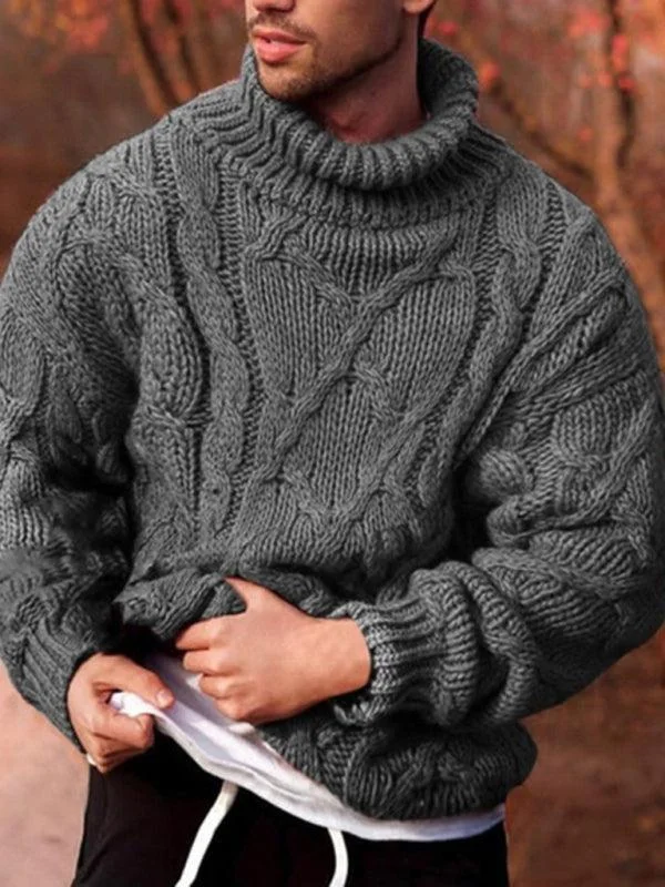 Don’t wait – shop the biggest sale of the season on men’s clothing!  Warm Twist Thick Men Turtleneck Sweater