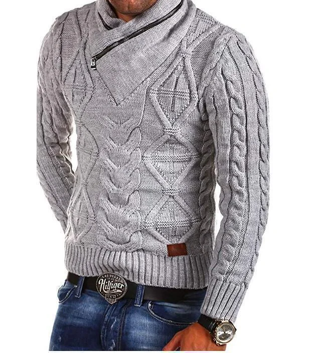 End-of-season sale – men’s clothing essentials up to 60% off!  Zipper Turtleneck Sweater For Men