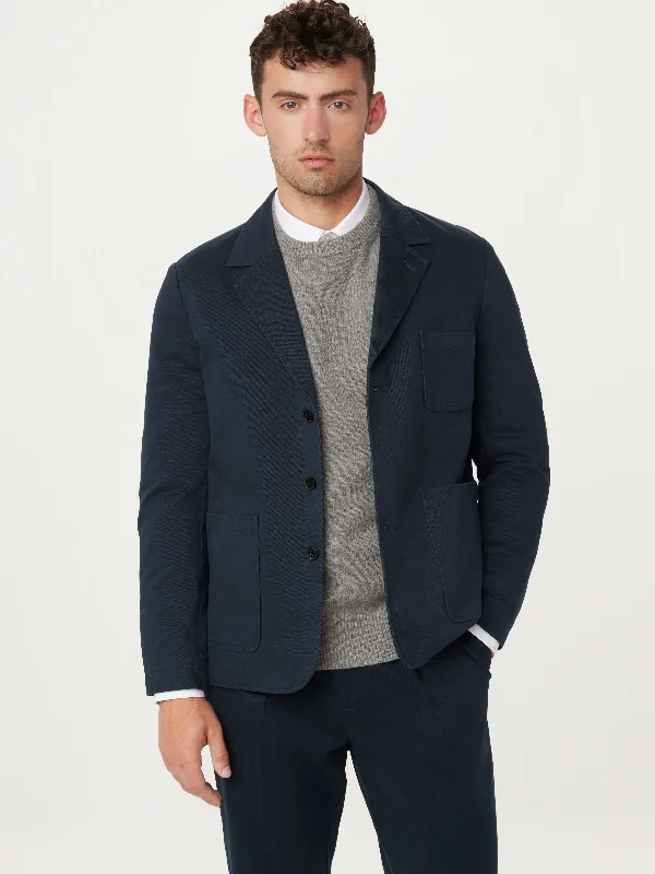 Seasonal sale  The 3-Button Twill Blazer in Deep Blue