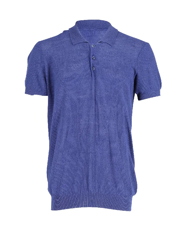 Hurry, the best deals on men’s fashion won’t last long! A.P.C. Knitted Polo Shirt in Blue Viscose Hurry, the best deals on men’s fashion won’t last long! A.P.C. Knitted Polo Shirt in Blue Viscose