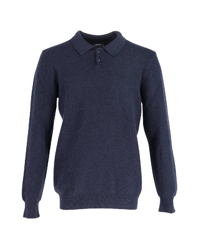 Shop men’s fashion for less – prices slashed on select items. A.P.C. Long Sleeve Polo Shirt in Navy Blue Wool Shop men’s fashion for less – prices slashed on select items. A.P.C. Long Sleeve Polo Shirt in Navy Blue Wool