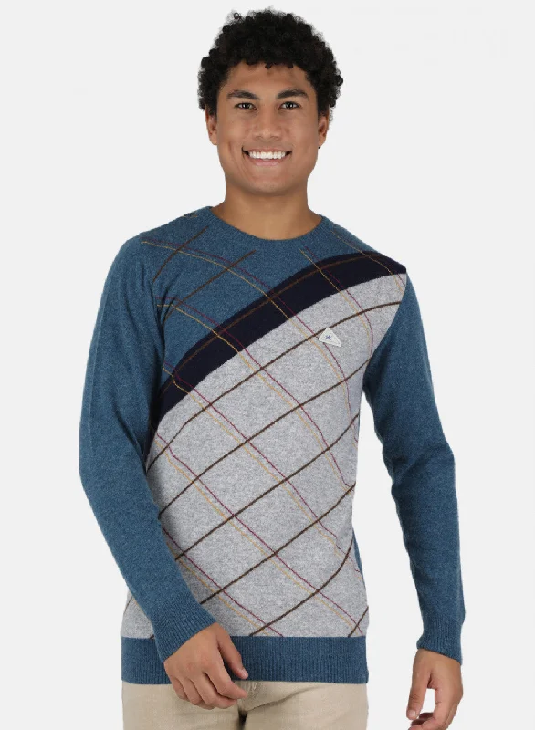 Shop affordable clothing – Limited-time only!  Men Blue Printed Pullover