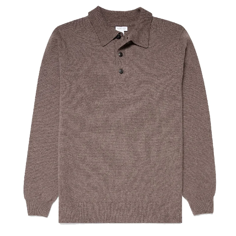 Limited-time discounts on clothing you’ll love   Sunspel Lambswool Polo Shirt Cedar