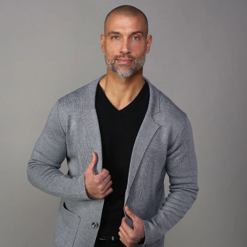 Big discounts – don’t miss out! The Milano Deconstructed Knit Swazer - Grey Merino Blend Sweater Blazer Big discounts – don’t miss out! The Milano Deconstructed Knit Swazer - Grey Merino Blend Sweater Blazer