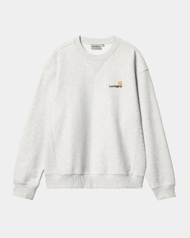 Seasonal discounts on stylish clothes – Perfect for any occasion!  American Script Sweatshirt | Ash Heather