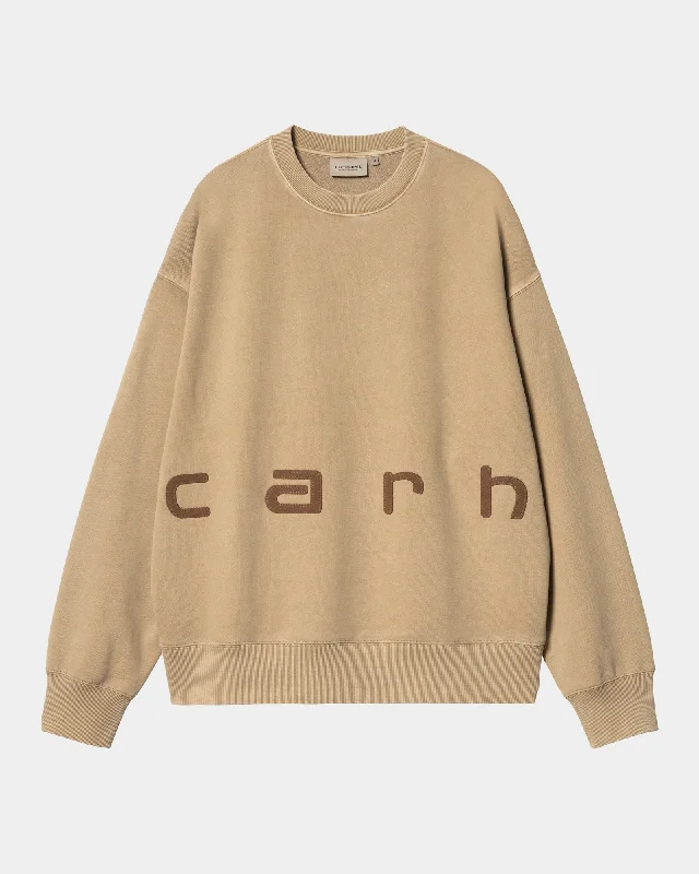 Shop affordable clothing for all occasions – Felt Script Sweatshirt | Peanut / Tobacco Shop affordable clothing for all occasions – Felt Script Sweatshirt | Peanut / Tobacco