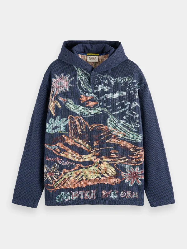 Shop trendy clothing for every season – Special promotion today. Swan artwork jacquard hoodie Shop trendy clothing for every season – Special promotion today. Swan artwork jacquard hoodie