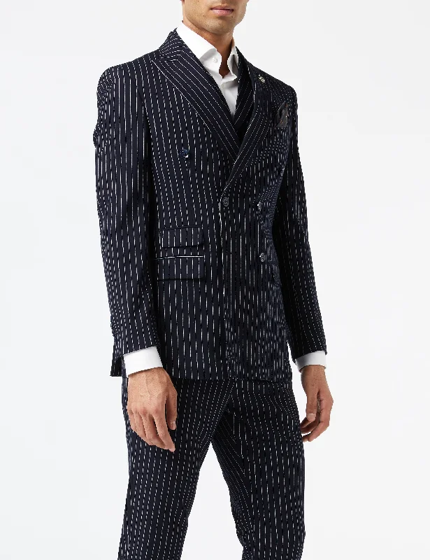 Unbeatable discounts on top-selling apparel – Only available online. ALFRED - NAVY DOUBLE BREASTED WHITE PINSTRIPE JACKET AND WAISTCOAT Unbeatable discounts on top-selling apparel – Only available online. ALFRED - NAVY DOUBLE BREASTED WHITE PINSTRIPE JACKET AND WAISTCOAT