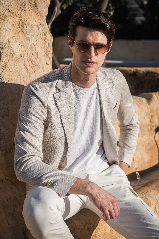 Upgrade your wardrobe with stylish clothing at discounted prices. Beige jersey jacket - Made in Italy Upgrade your wardrobe with stylish clothing at discounted prices. Beige jersey jacket - Made in Italy