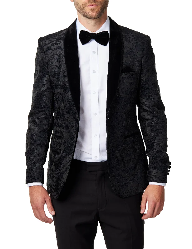 Exclusive deals on men’s fashion – Shop now and save big! GLEN - Black Floral Foliage Velvet Jacquard Dinner Jacket Exclusive deals on men’s fashion – Shop now and save big! GLEN - Black Floral Foliage Velvet Jacquard Dinner Jacket