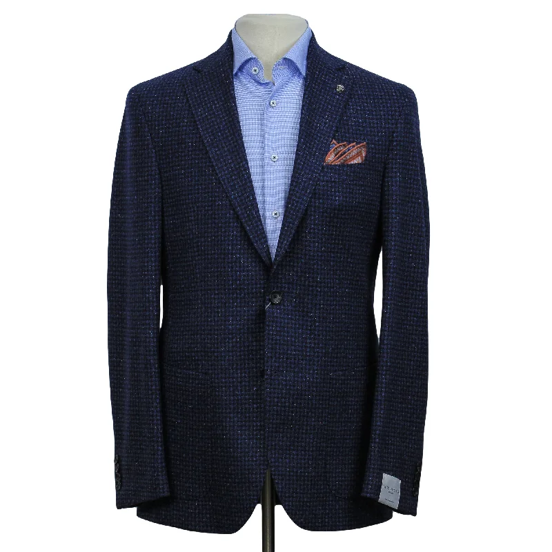 Limited-time offer!  Blue Houndstooth Wool-Silk Hampton Contemporary Fit Sport Jacket - Jack Victor