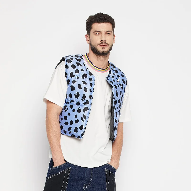 Last chance! Men’s clothing at unbeatable prices.  Blue Leopard Quilted Gillet