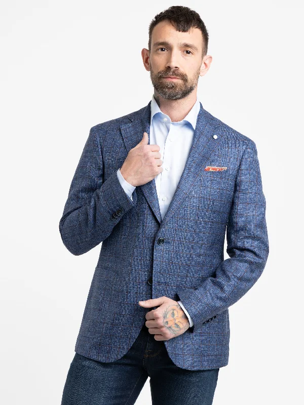 Save big on men’s casual wear – today only!  Blue/Red Check Sport Jacket