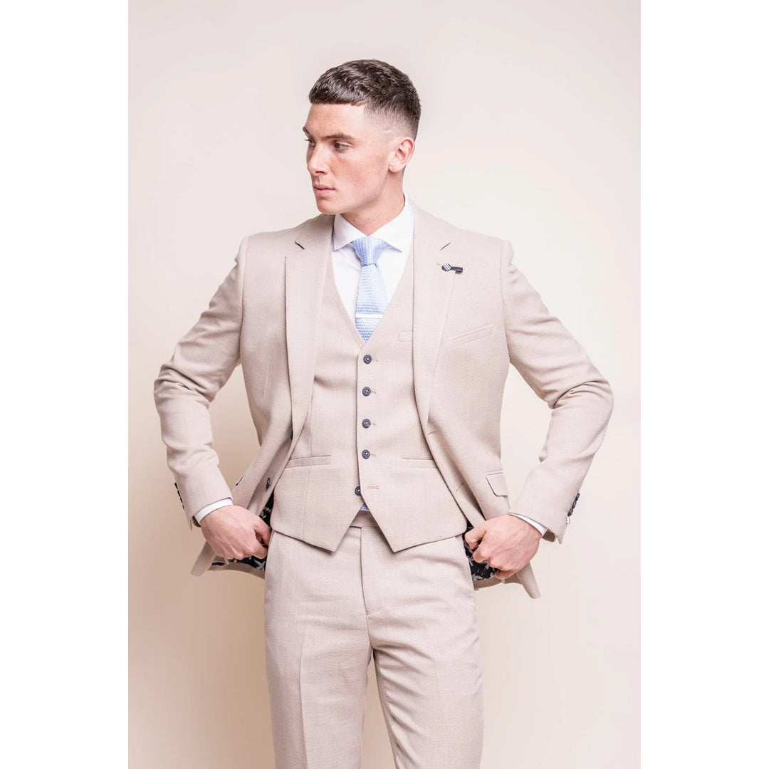 Upgrade your wardrobe with stylish men's apparel – now on sale!  Miami - Men's Beige Wedding Blazer