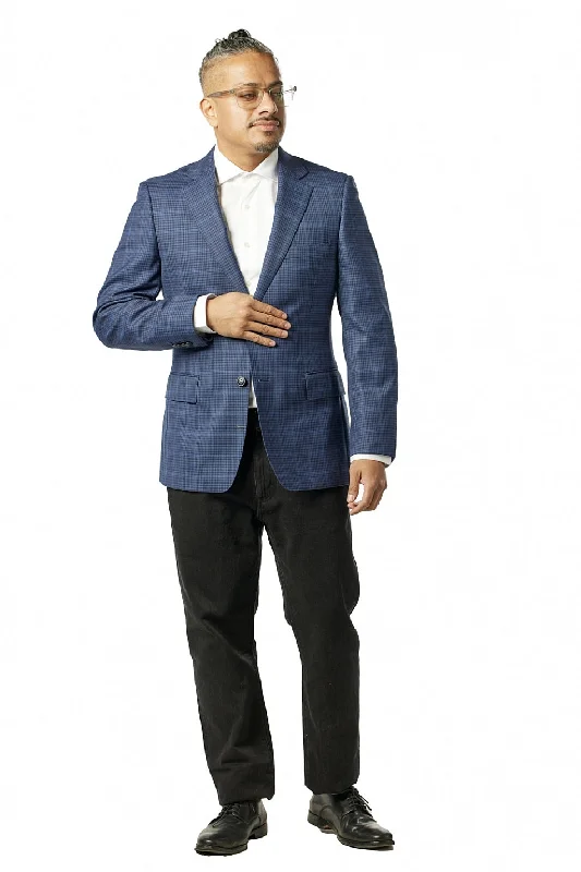 Time to upgrade your wardrobe – shop men’s fashion on sale.  Classic Fit Blue Microbox Check Sport Jacket  ST-SJ-407