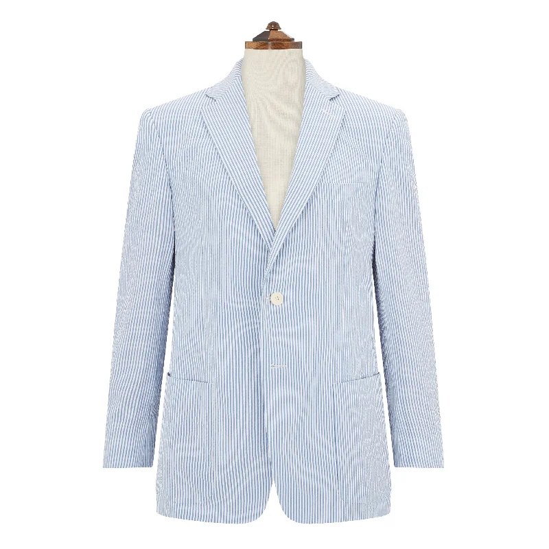 Save more with our buy-more, save-more deals on men’s fashion.  Edgar White Blue Seersucker Jacket