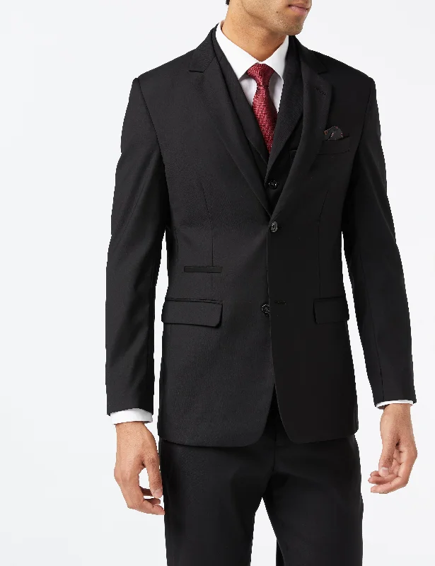 Exclusive discounts on men's fashion – shop today!  GRAHAM - BLACK SINGLE BREASTED JACKET & WAISTCOAT