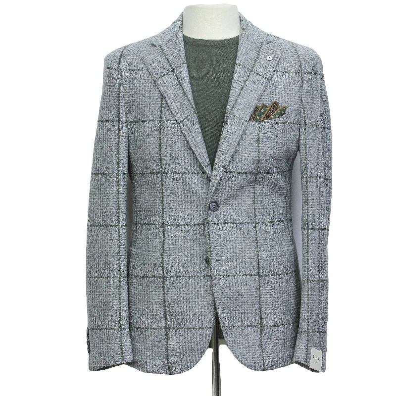 Exclusive discounts on all types of clothing – Shop now!  Gray Check Cotton-Wool Unconstructed Contemporary Sport Jacket - L.B.M. 1911