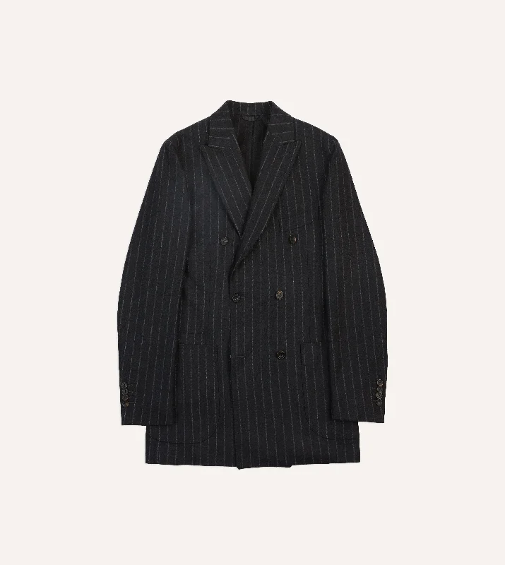 Shop the latest trends in men's clothing at unbeatable prices. Grey Chalkstripe Wool Double-Breasted Tailored Jacket Shop the latest trends in men's clothing at unbeatable prices. Grey Chalkstripe Wool Double-Breasted Tailored Jacket