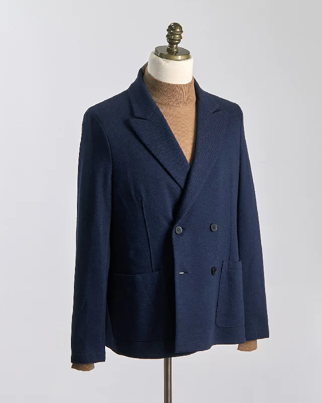 Get 25% off select men’s clothing when you shop online!  Double Breasted Peak Lapel Mini Twill Knit Sweater Blazer