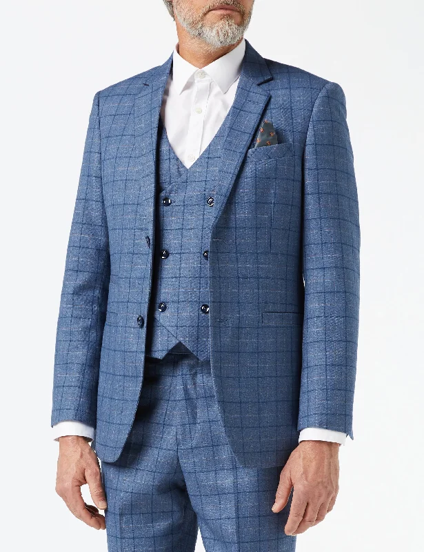 Don’t wait – Shop now for limited-time discounts on trendy clothing.  HECTOR - BLUE WINDOWPANE CHECK JACKET & WAISTCOAT