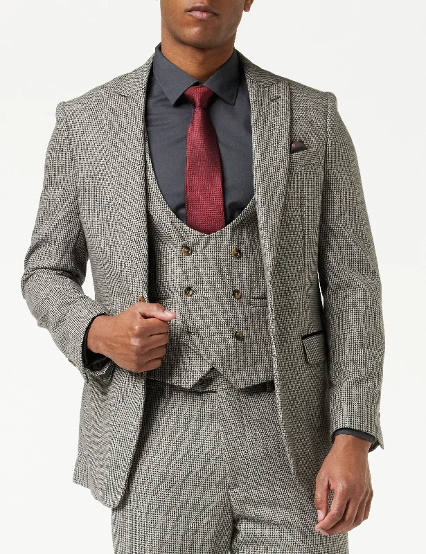 Shop new arrivals in clothing and save –  HERVE – GREY HOUNDSTOOTH TWEED BLAZER