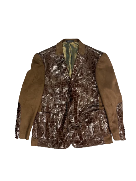 Shop the latest trends in men's clothing at unbeatable prices.  Inserch BL-565 Alligator Print Jacket Brown
