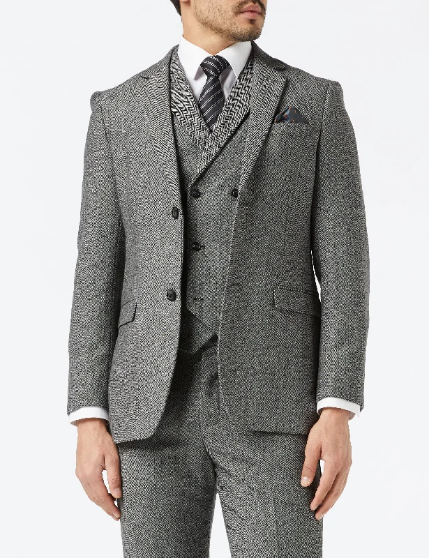 Big discounts  – Shop now for amazing deals.  JAX - GREY HERRINGBONE TWEED JACKET