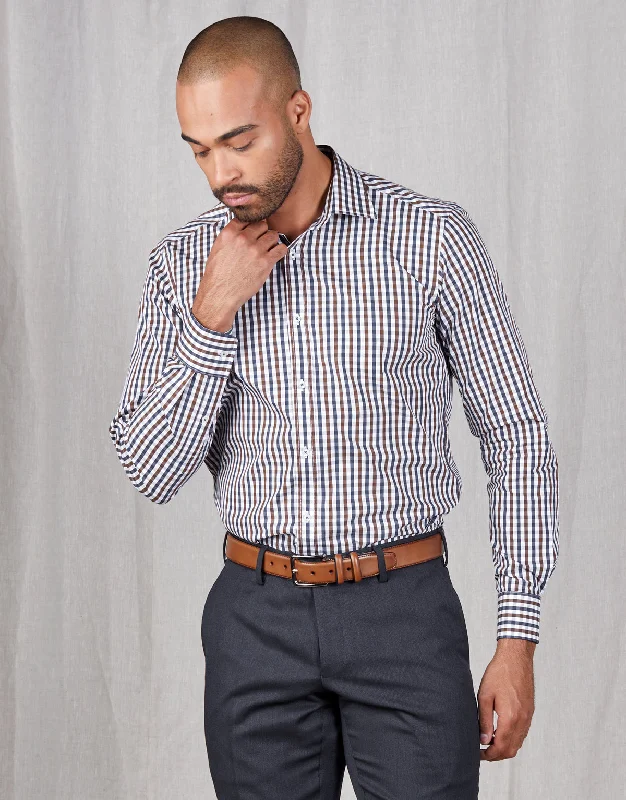 Shop the best clothing sale – Limited-time offer. London Brown Navy & White Check Shirt Shop the best clothing sale – Limited-time offer. London Brown Navy & White Check Shirt