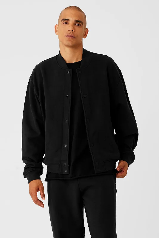 Save big on men’s casual wear – today only!  Renown Varsity Jacket - Black