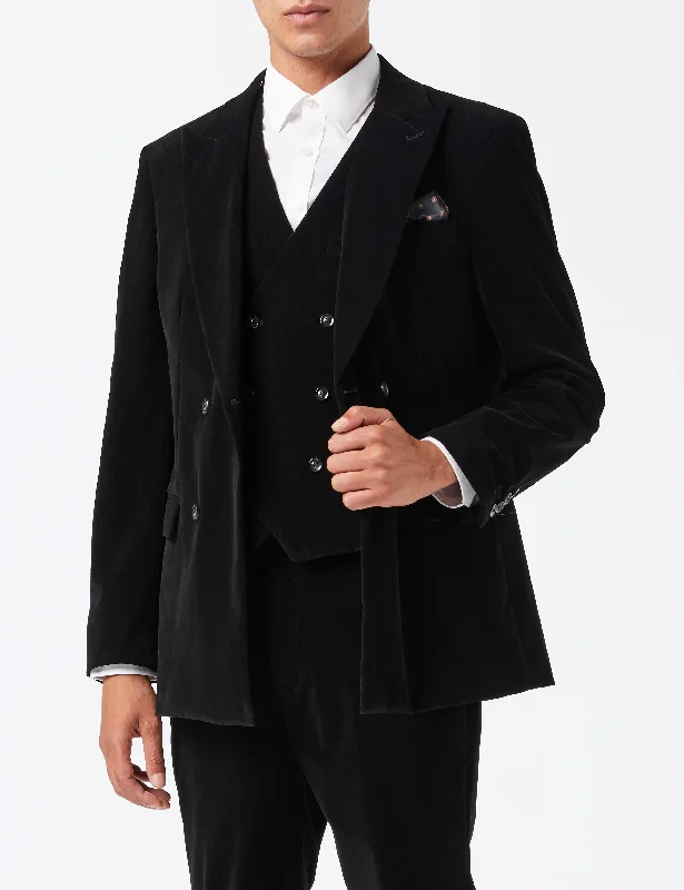 Shop the latest men's clothing trends at a fraction of the price.  MATTHEW – BLACK CORDUROY JACKET & WAISTCOAT