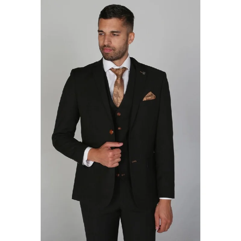 End-of-season clothing sale – Shop now for big savings!  Mayfair- Men's Plain Black Blazer