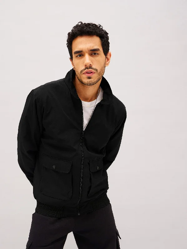 Get fresh fashion for less – Shop trendy clothing at discounted prices.  Men Black Full Sleeve Front Pocket Jacket
