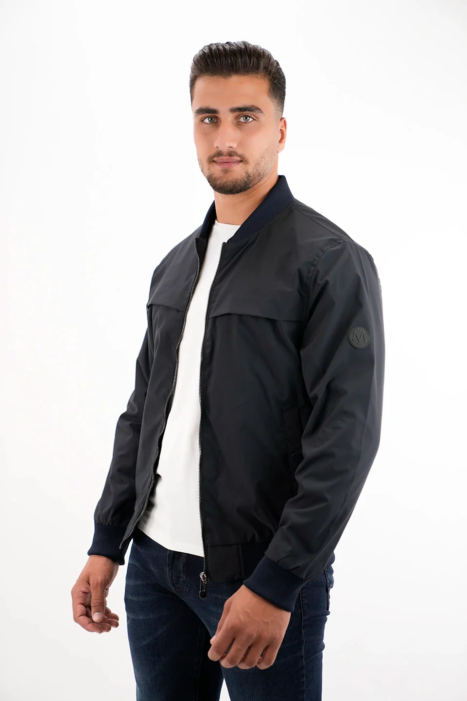 Men’s fashion sale – new deals added every day!  Navy Bomber Jacket With Zipper To Close