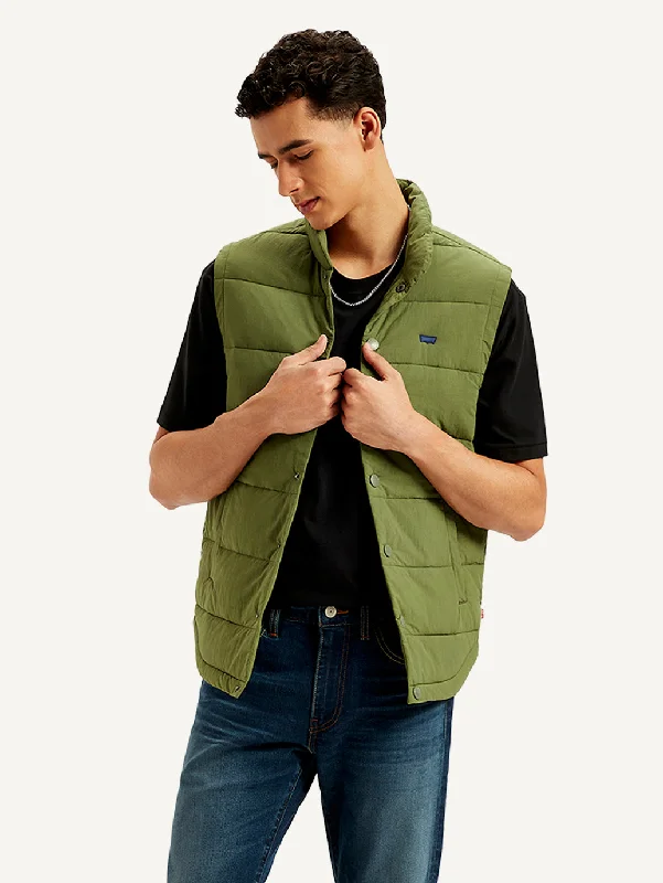 Hurry, the best deals on men’s fashion won’t last long!  Men's Quilted Olive High Neck Puffer Jacket