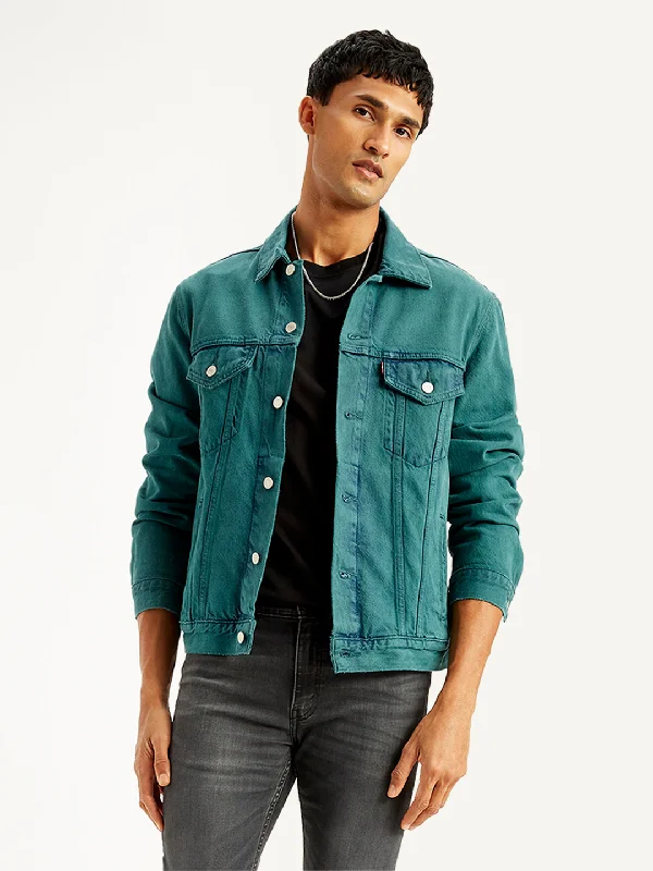 Massive markdowns on clothing items you love – Hurry before they’re gone! Men's Solid Teal Spread Collar Trucker Jacket Massive markdowns on clothing items you love – Hurry before they’re gone! Men's Solid Teal Spread Collar Trucker Jacket