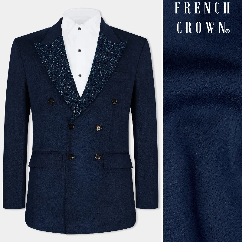 Get the latest trends in men’s clothing – huge savings inside.  Midnight Blue Double Breasted Velvet Designer Blazer