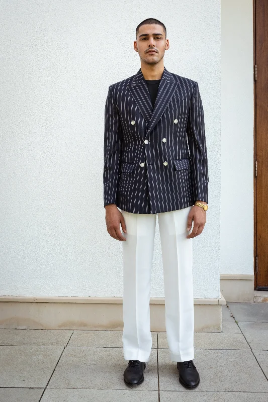 Shop now for affordable fashion – Enjoy free shipping on clothing orders. Navy Blue Double Breasted Striped Blazer. Shop now for affordable fashion – Enjoy free shipping on clothing orders. Navy Blue Double Breasted Striped Blazer.