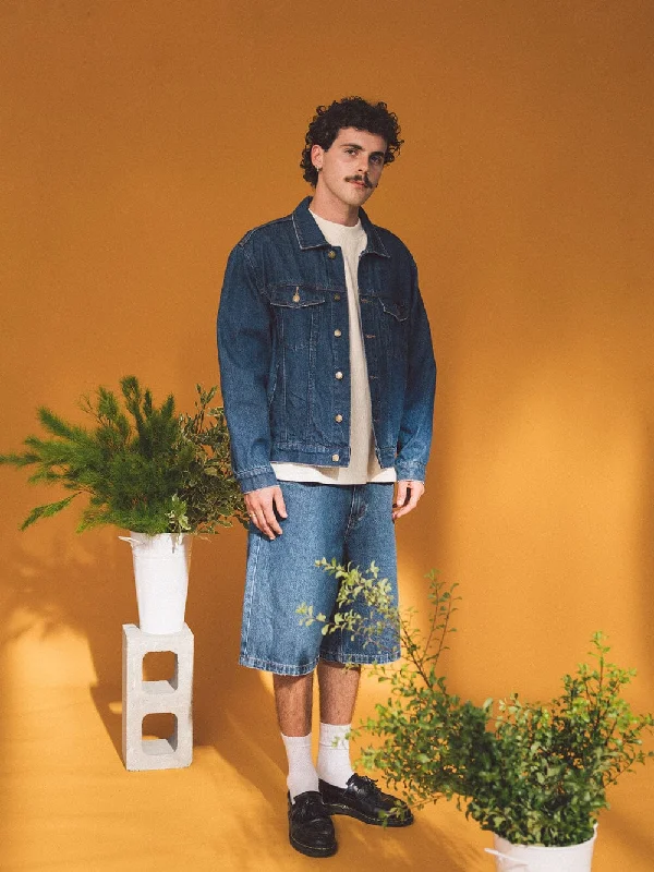 Shop seasonal clothing deals – Big savings on fashion essentials.  Oversized Wanderer Denim Jacket - Double Indigo Rinse