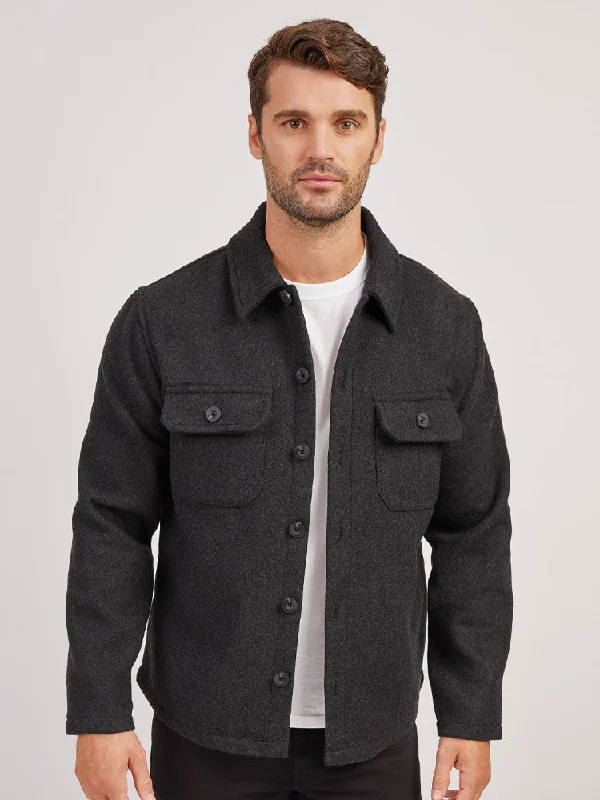 Save on men’s formal wear – perfect for your next event!  Oversized Wool Shirt Jacket