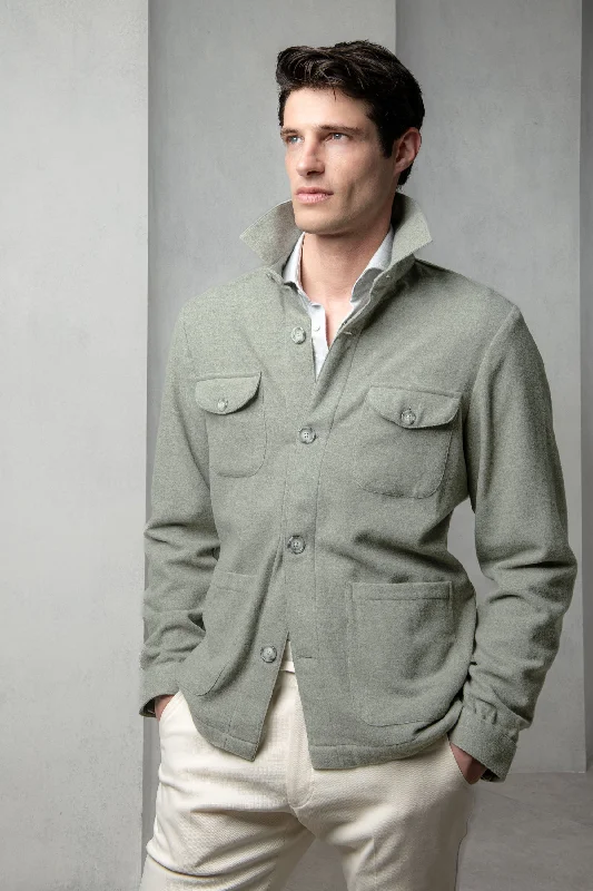 Seasonal clearance – Save on all clothing essentials this weekend. Sage Safari Jacket flannel Super 180s – Made in Italy Seasonal clearance – Save on all clothing essentials this weekend. Sage Safari Jacket flannel Super 180s – Made in Italy