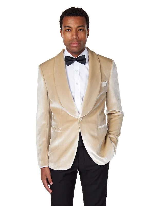 Get fresh fashion for less – Shop trendy clothing at discounted prices.  SHAWL COLLAR VELVET TUXEDO – CREAM