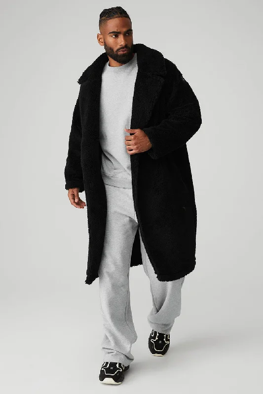 Shop affordable clothing – Limited-time only!  Oversized Sherpa Trench - Black