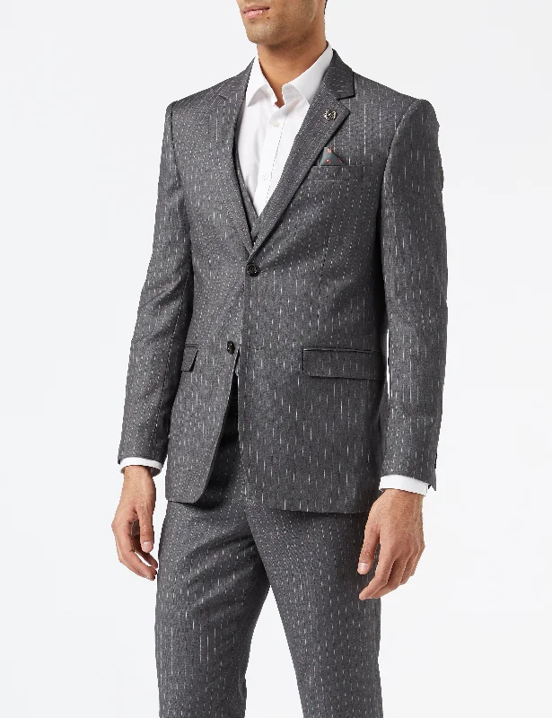 Limited-time offer – Shop top-rated clothing with massive discounts!  WHITE PIN STRIPE GREY JACKET